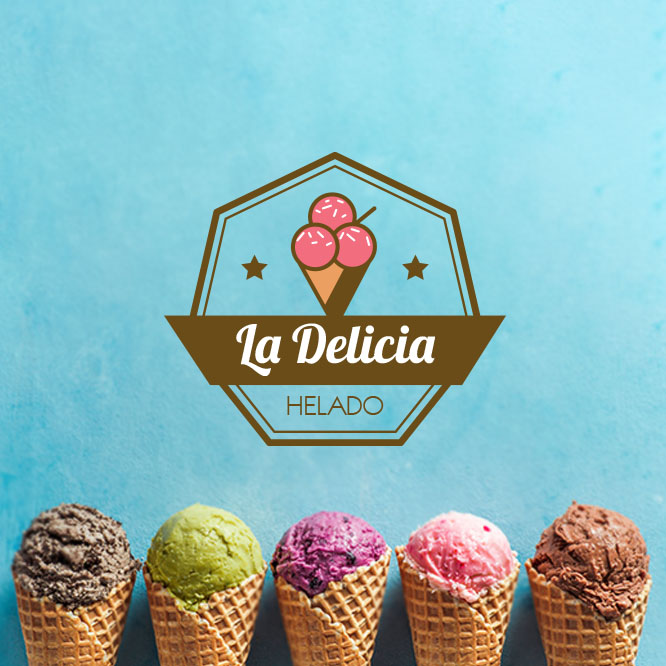 Ejemplo de logotipo personalizado de heladería