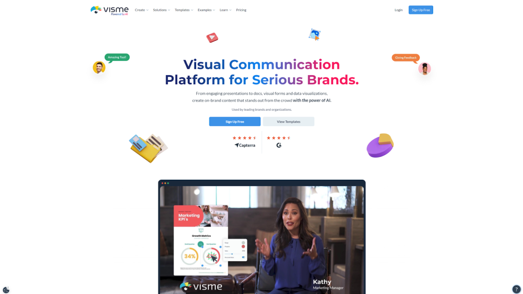 Visme Homepage