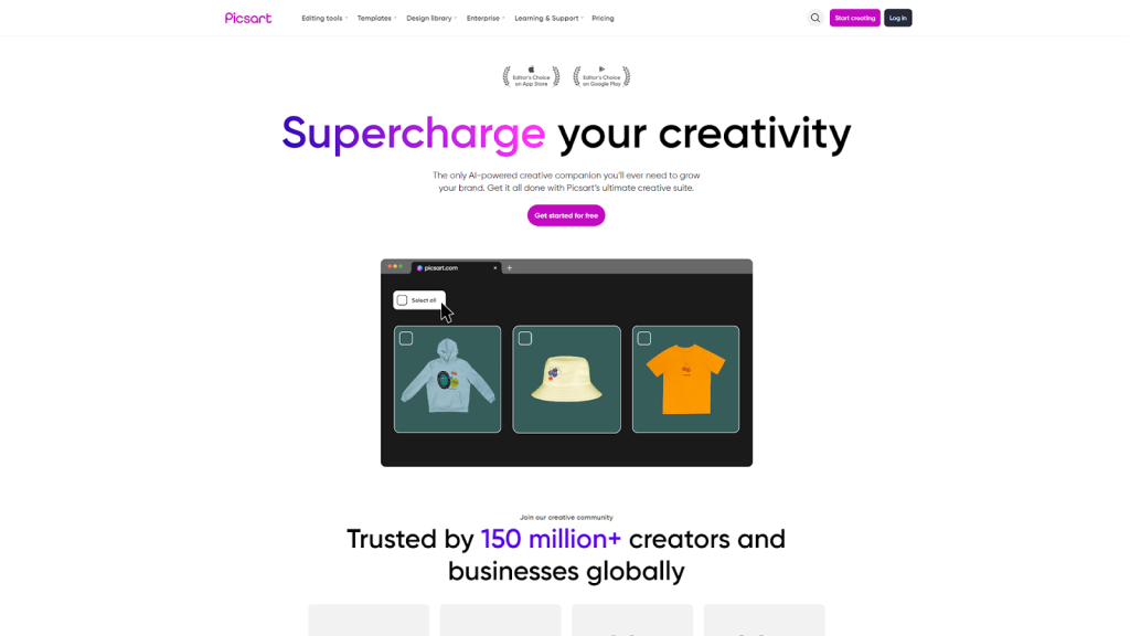Picsart Homepage