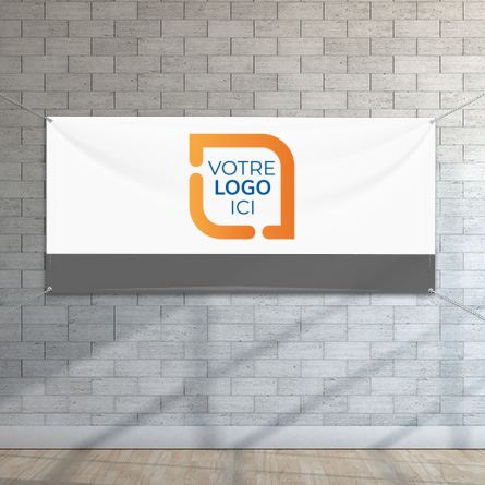 Bannière personnalisée de grande taille avec un exemple de logo au centre