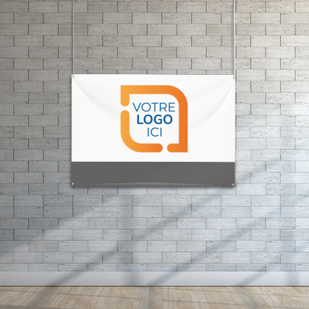 Bannière personnalisée de taille moyenne avec un exemple de logo au centre